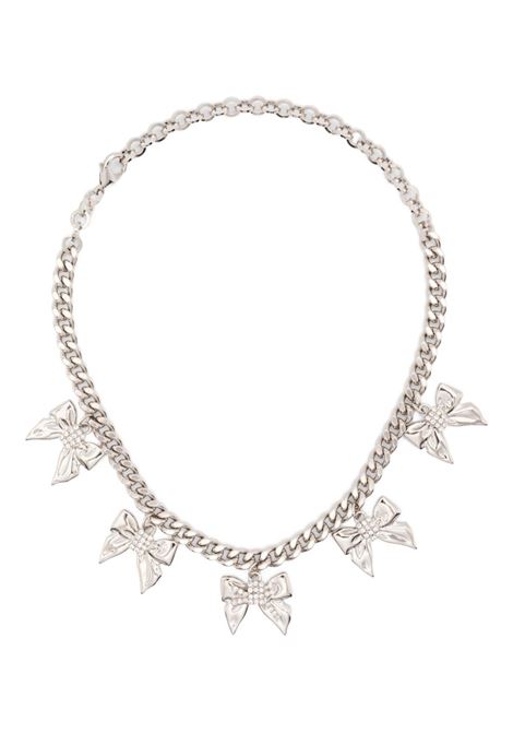 Silver chain choker with pendant bows Alessandra rich - women ALESSANDRA RICH | FABA3283J00240001